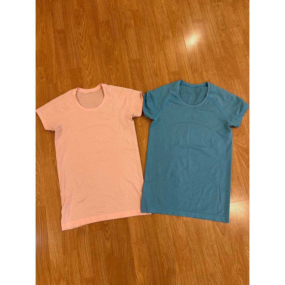 Two Lululemon Swiftly Tech Short-Sleeve Shirts, Size 8